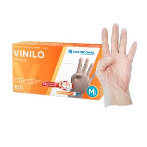 LUVA DESCARTAVEL VINIL TRANSPARENTE S/ PO CX100
